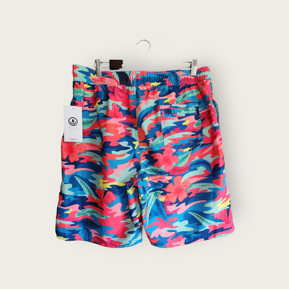 Neff NWT Thunder Tropic Unlined stretch Drawstring Waist Mens Swim Trunks Size L - Picture 2 of 10